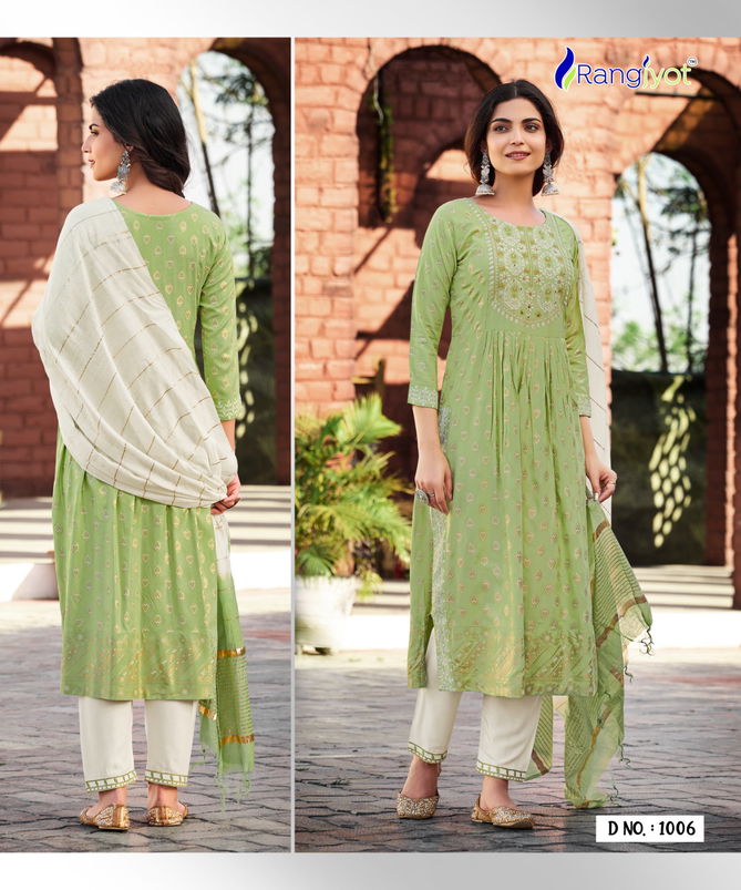 Siya By Rangjyot Jeavy Rayon Kurti With Bottom Dupatta Catalog